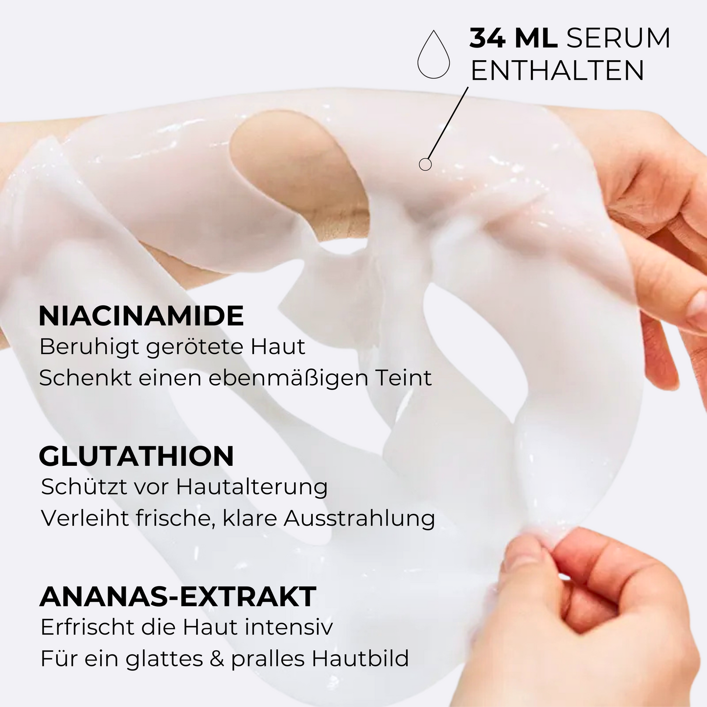 34 ml Serum mit Niacinamid, Glutathion und Ananasextrakt – für beruhigte, pralle Haut