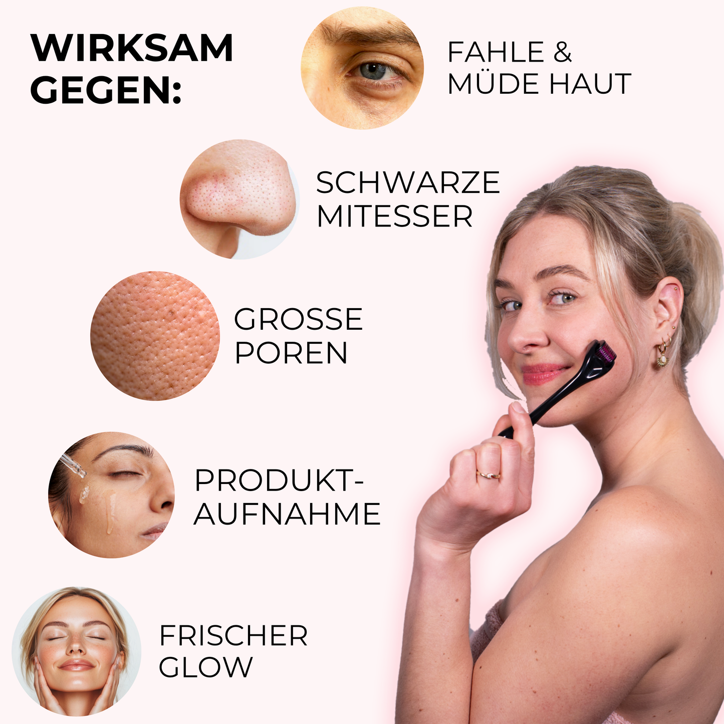 Poren Dermaroller 0,2mm ᐅ Poren verkleinern & strahlender Teint