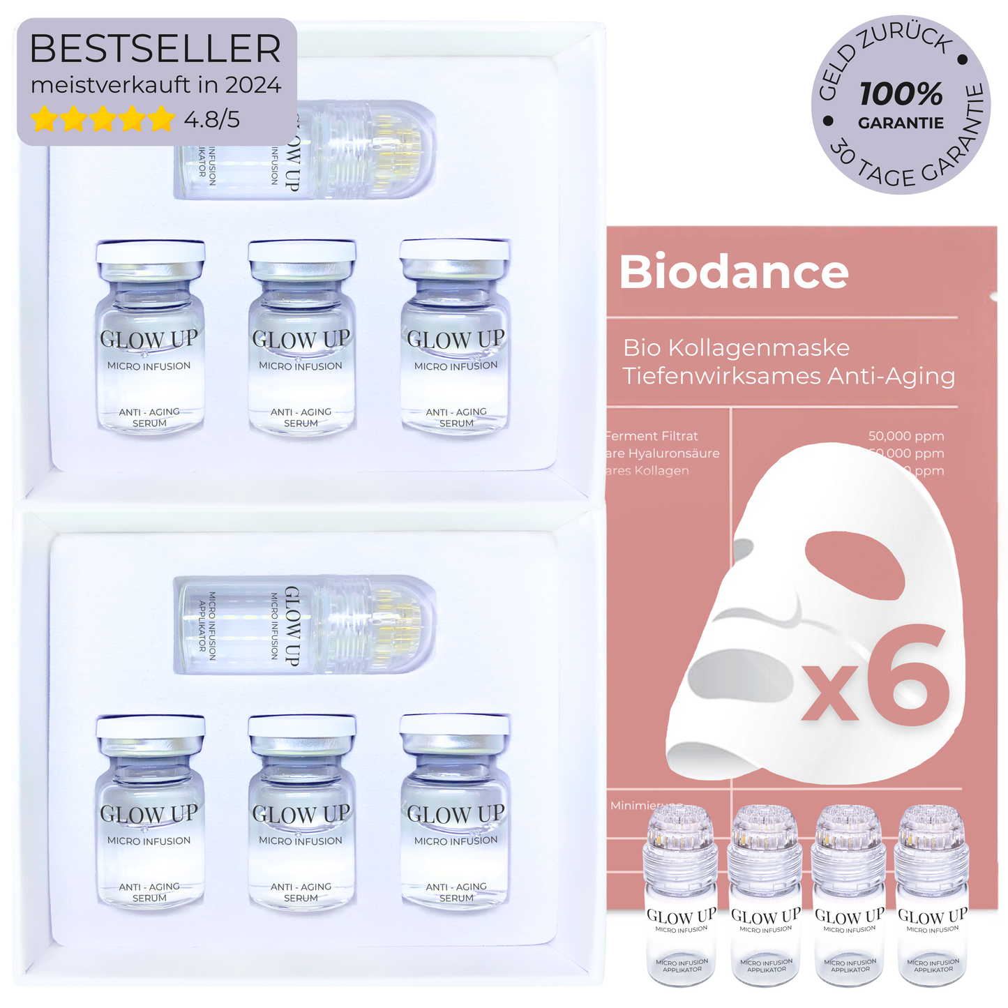 Komplettset für 6 Wochen Micro Infusion – Inklusive Anti-Aging-Masken für intensive Feuchtigkeit und ein sichtbar gepflegtes Hautbild