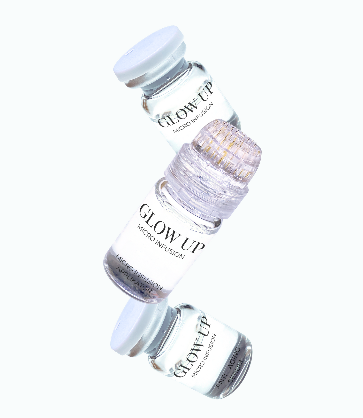 Micro Infusion Kit mit Applikator und Anti-Aging-Serum – hygienische Anwendung dank vergoldeter Nadeln und integrierter Wirkstoffzufuhr