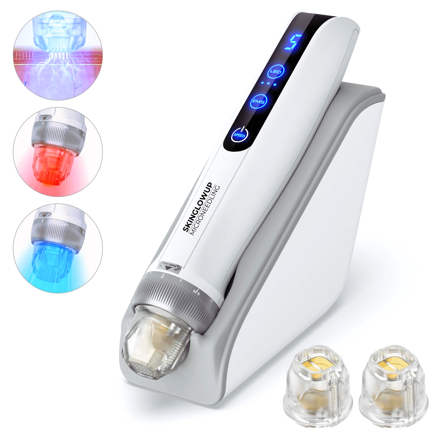 Dermapen Anti-Aging PRO 3in1 ᐅ Microneedling, EMS & LED für Studio Effekt zuhause
