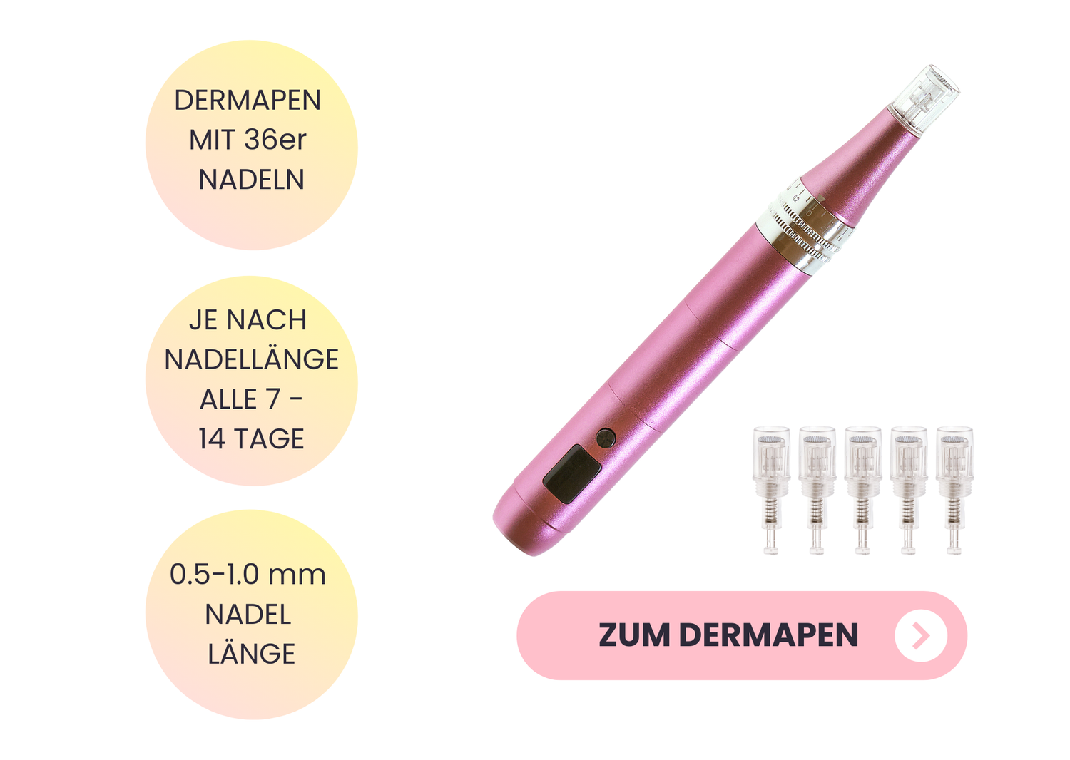 Microneedling vorher nachher Banner, Pigmentflecken, Altersflecken und Hyperpigmentierung mit dem Dermapen reduzieren, Anwendung alle 7 bis 14 Tage 1mm Nadeltiefe