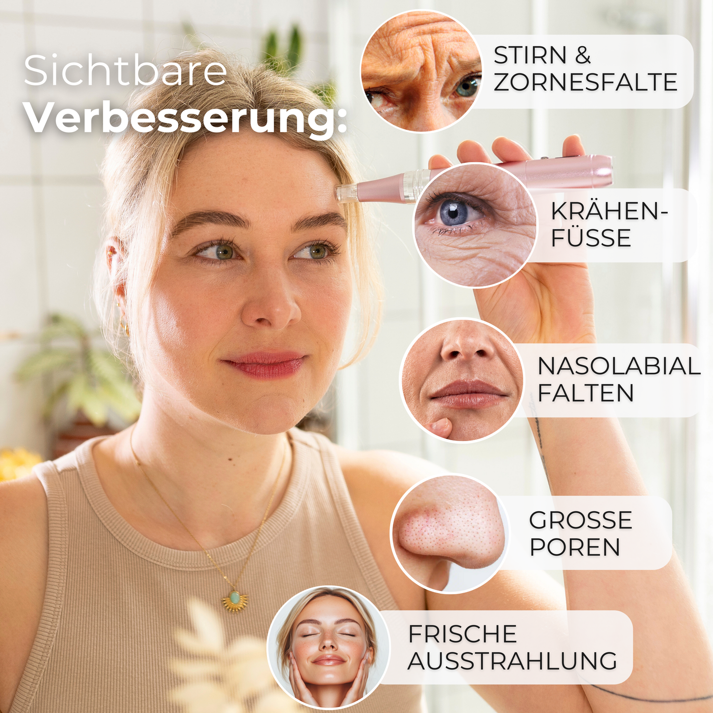Microneedling Pen Komplett Set für zuhause ᐅ Deine einfache Routine gegen erste Falten & Linien