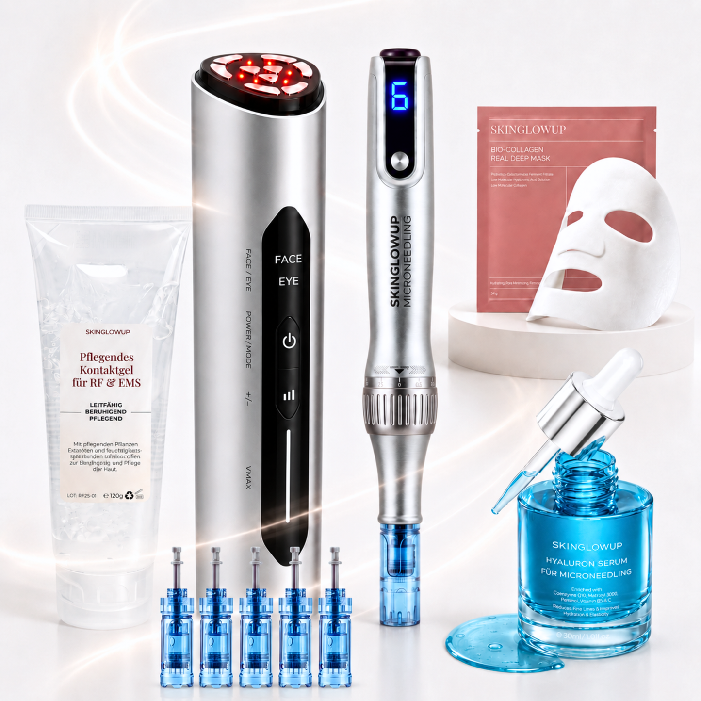 Radiofrequenz Microneedling für zuhause ᐅ RF 3in1 Dermapen Kombi-Set