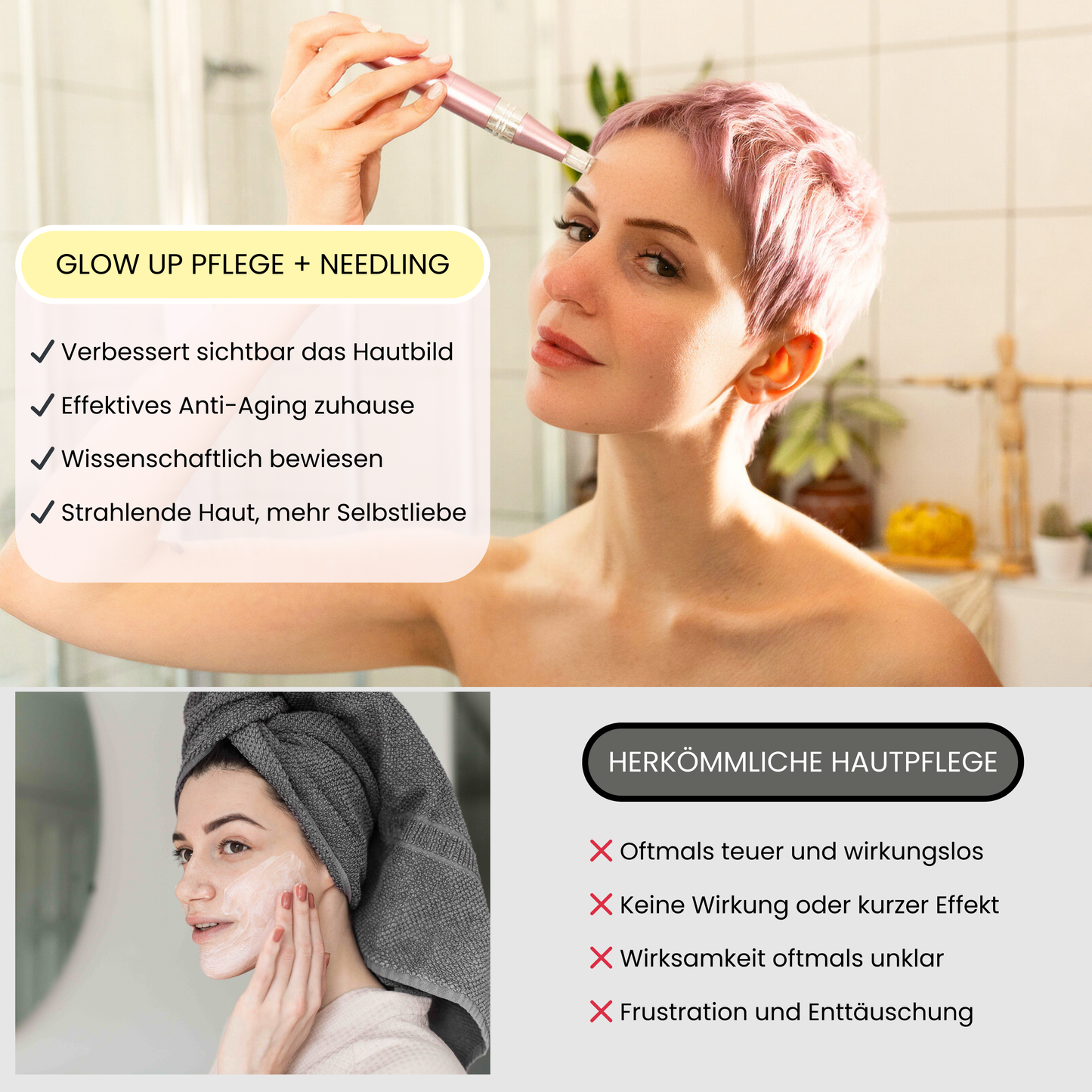 GlowUp Microneedling Komplettset ᐅ Vorbereiten, Verjüngen, Pflegen