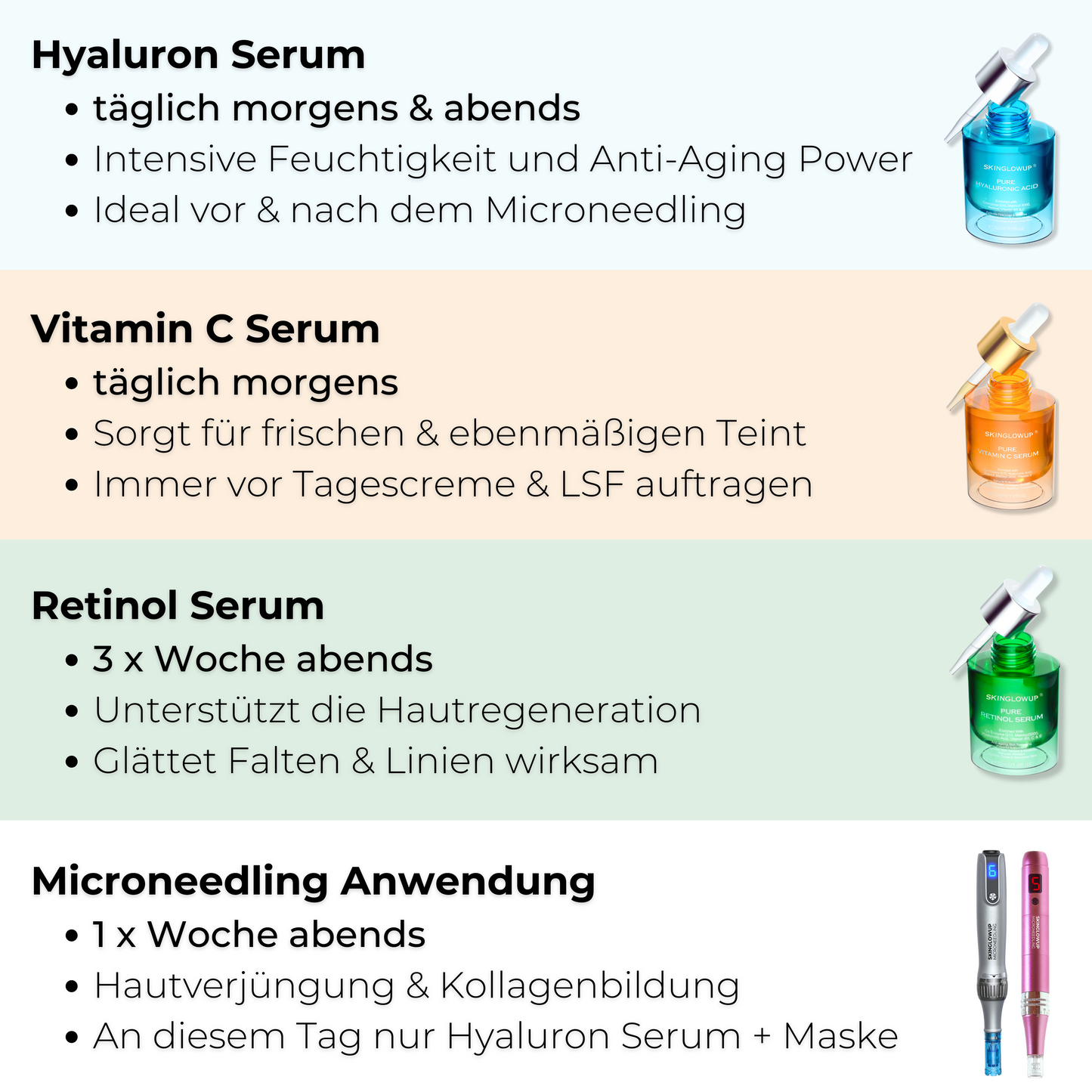 Anti-Aging Pflegeroutine mit 3 Seren ᐅ Für straffe & strahlende Haut ab 40