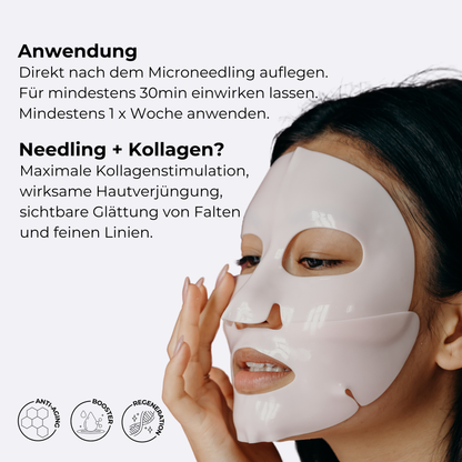 Kollagenmaske und Microneedling-Kombination für Hautstraffung und Faltenreduktion