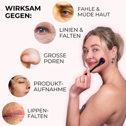Microneedling Dermaroller Gesicht 0,2mm ᐅ Hautverjüngung & feine Poren