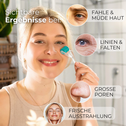 Dermaroller mit handgesteckten Nadeln im Set 0,2mm + 0,5mm ᐅ Für glatte Haut & feine Poren