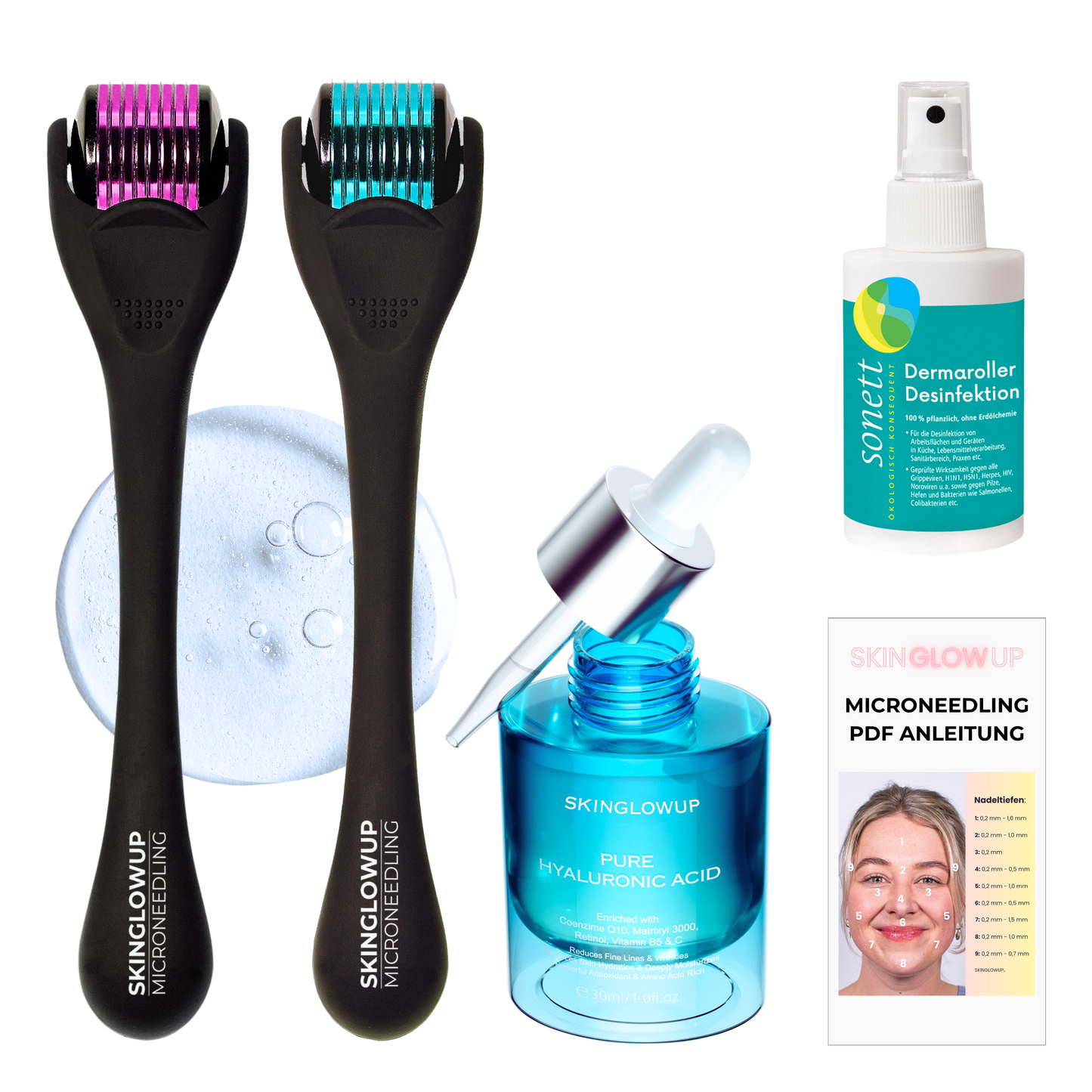 Dermaroller Set 0,2mm + 0,5mm ᐅ Glatte Haut & kleine Poren