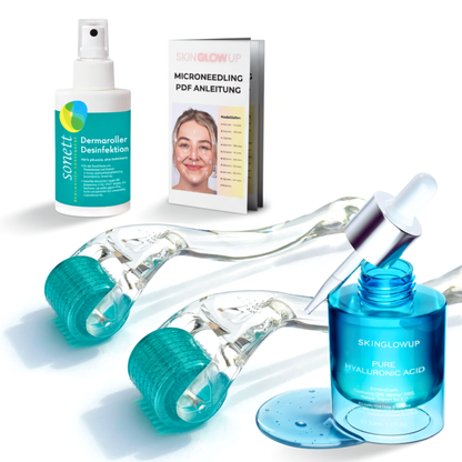 Dermaroller mit handgesteckten Nadeln im Set 0,2mm + 0,5mm ᐅ Für glatte Haut & feine Poren