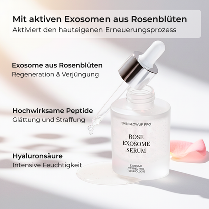 Anti-Aging Serum mit Exosomen aus Rosenblüten, Peptiden und Hyaluron – aktiviert den hauteigenen Erneuerungsprozess und stärkt die Hautbarriere