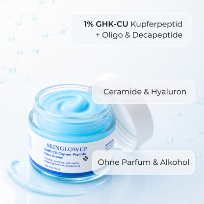 GHK-Cu Creme mit 1% Kupferpeptid, Oligopeptide-1, Decapeptide-4, Ceramiden und Hyaluron