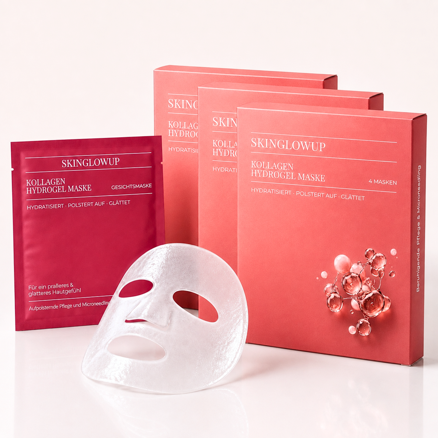 Kollagen Hydrogel Maske von SkinGlowUp, 12er Vorteilspack für pralle und glatte Haut