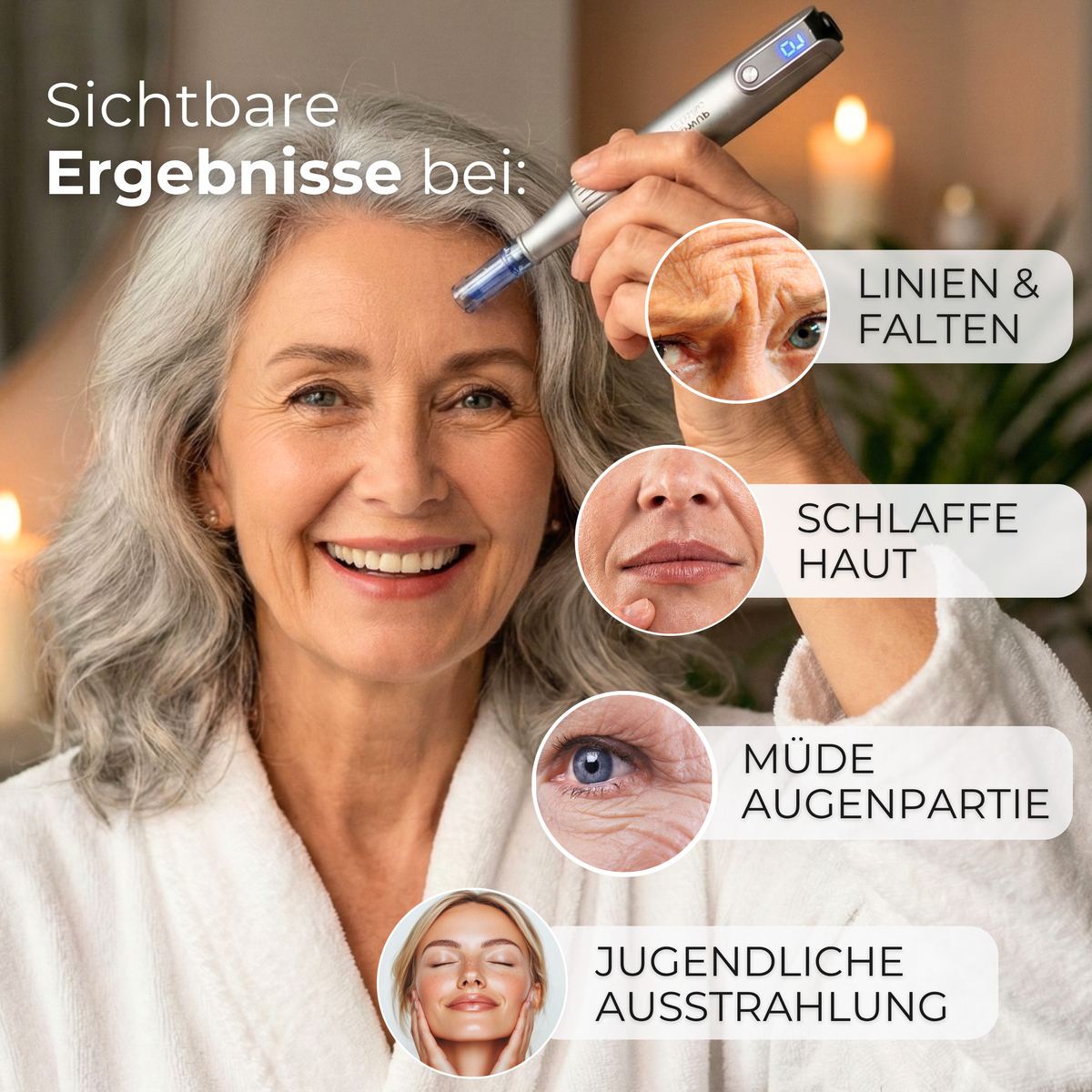 Microneedling Anwendungsgebiete bei Falten, Hautstruktur und schlaffer Haut