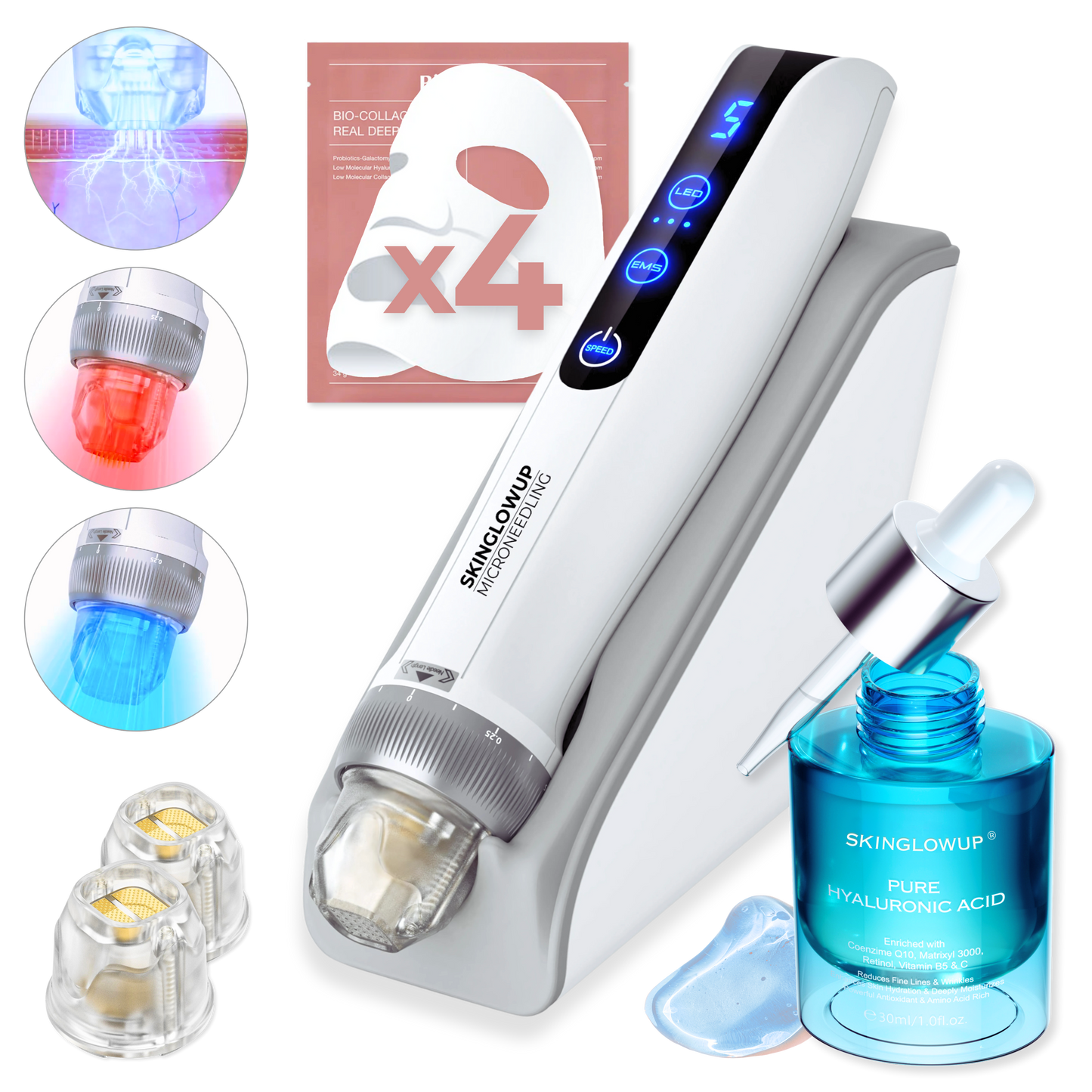 Dermapen Anti-Aging PRO 3in1 ᐅ Microneedling, EMS & LED für Studio Effekt zuhause