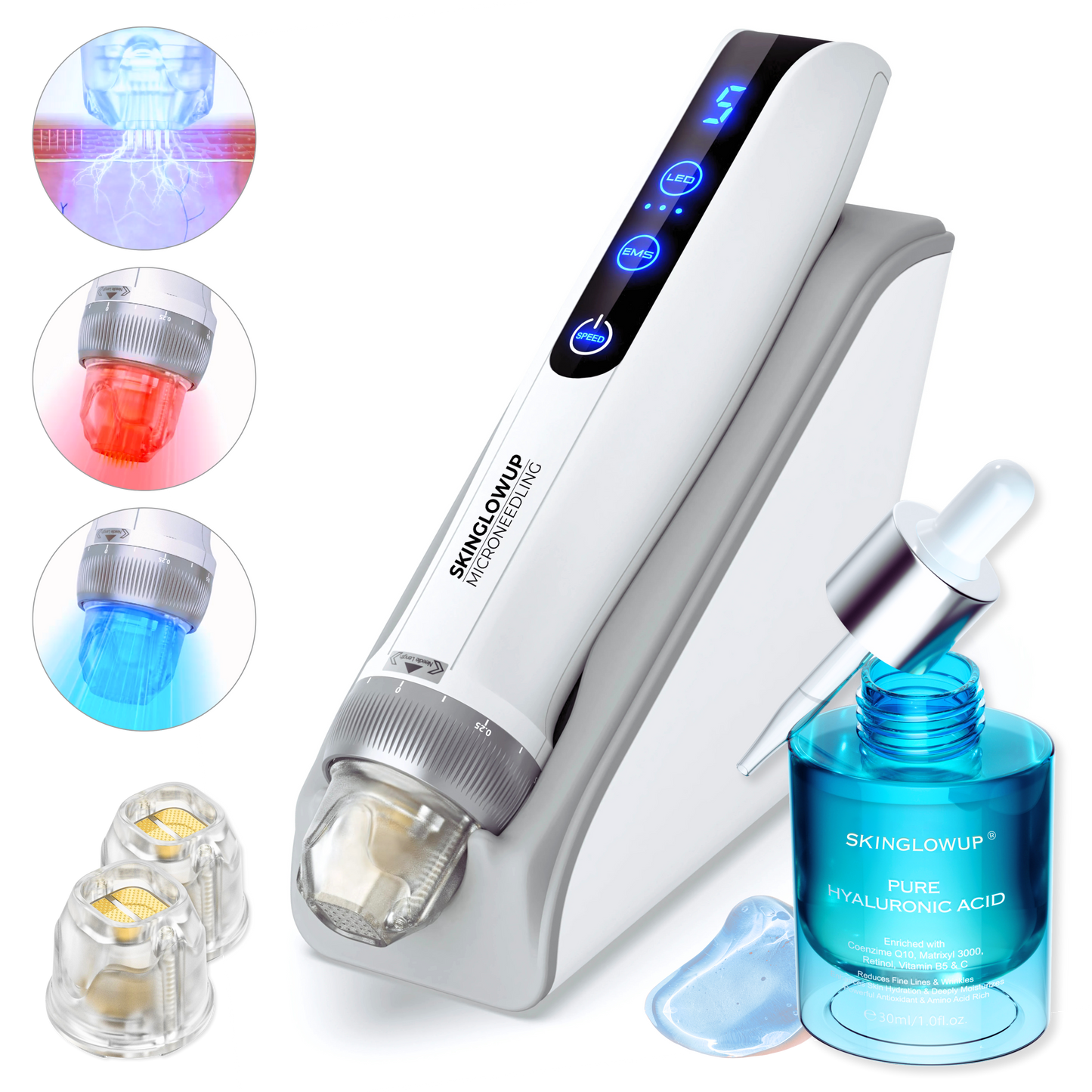 Dermapen Anti-Aging PRO 3in1 ᐅ Microneedling, EMS & LED für Studio Effekt zuhause