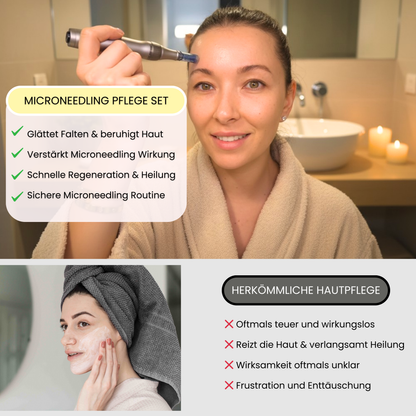 Microneedling Pflege Komplett Set PRO ᐅ Wirkung maximieren & Haut beruhigen