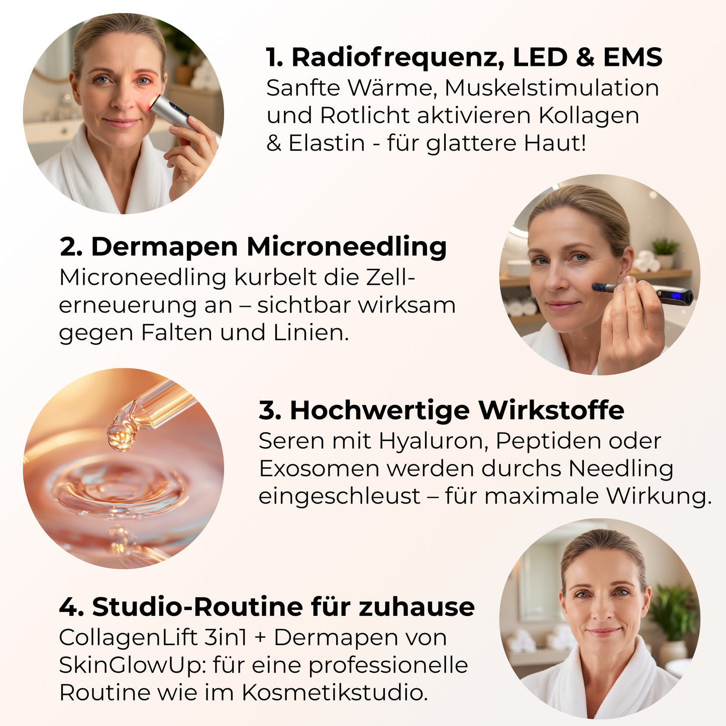 Radiofrequenz Microneedling für zuhause ᐅ RF 3in1 Dermapen Kombi-Set