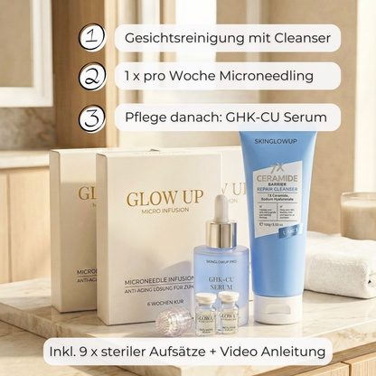 Microneedling Infusion 9 Wochen Kur für Zuhause ᐅ Komplette Routine für straffe Haut