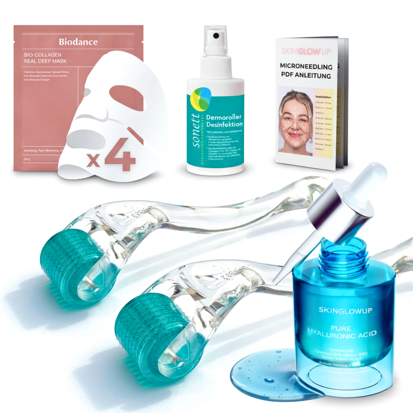 Dermaroller mit handgesteckten Nadeln im Set 0,2mm + 0,5mm ᐅ Für glatte Haut & feine Poren