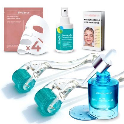 Dermaroller mit handgesteckten Nadeln im Set 0,2mm + 0,5mm ᐅ Für glatte Haut & feine Poren