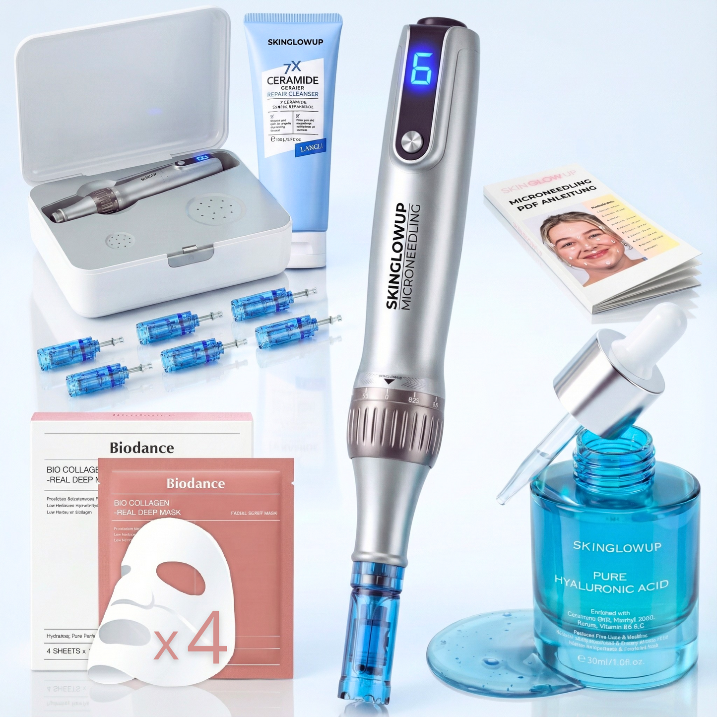 Microneedling Komplett Set PRO ᐅ Routine für straffe & jugendliche Haut