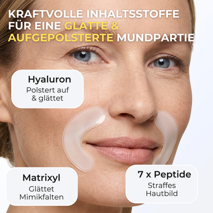 Mundfalten Patches mit Hyaluron, Peptiden und Matrixyl für eine glattere und straffere Mundpartie