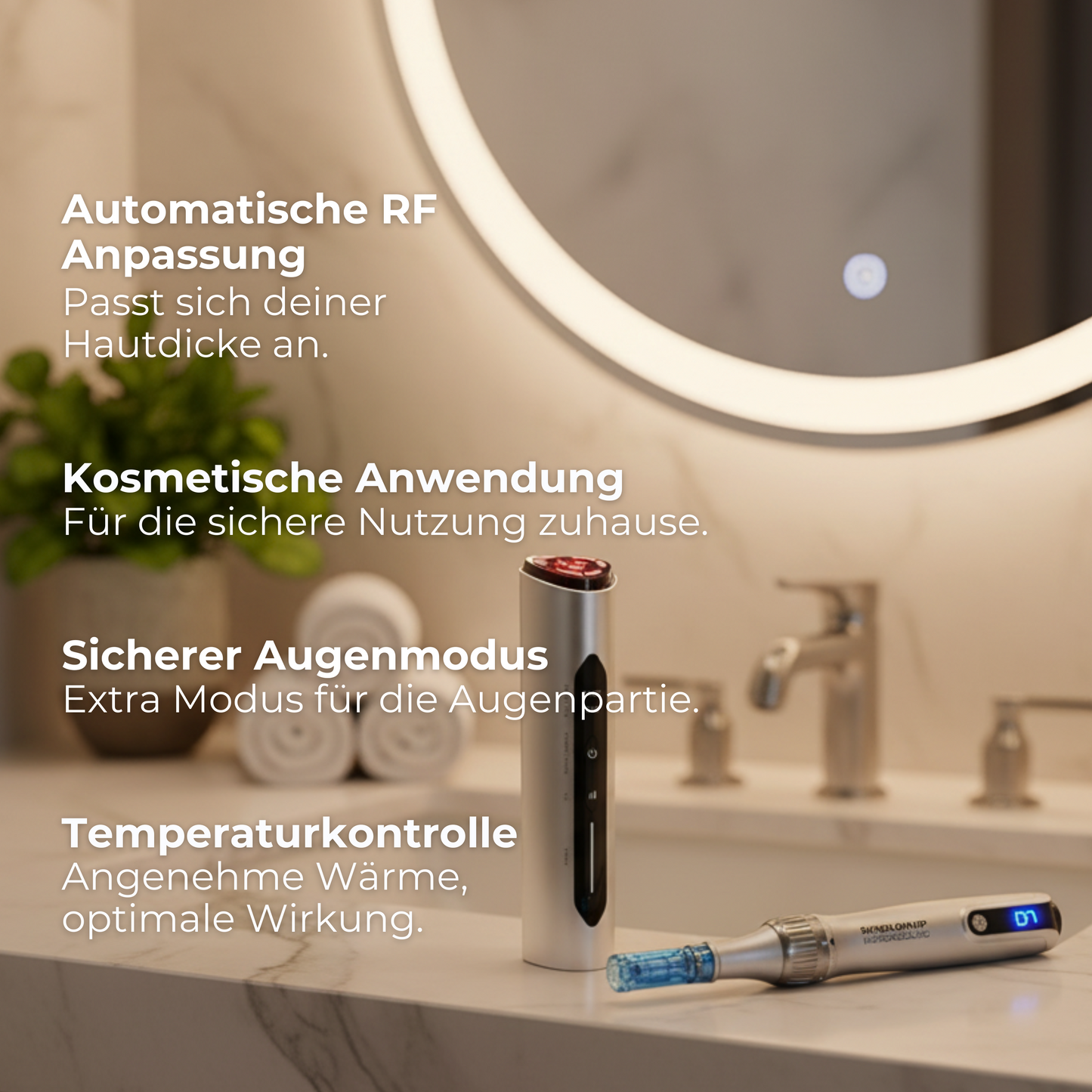 Radiofrequenz Microneedling für zuhause ᐅ RF 3in1 Dermapen Kombi-Set