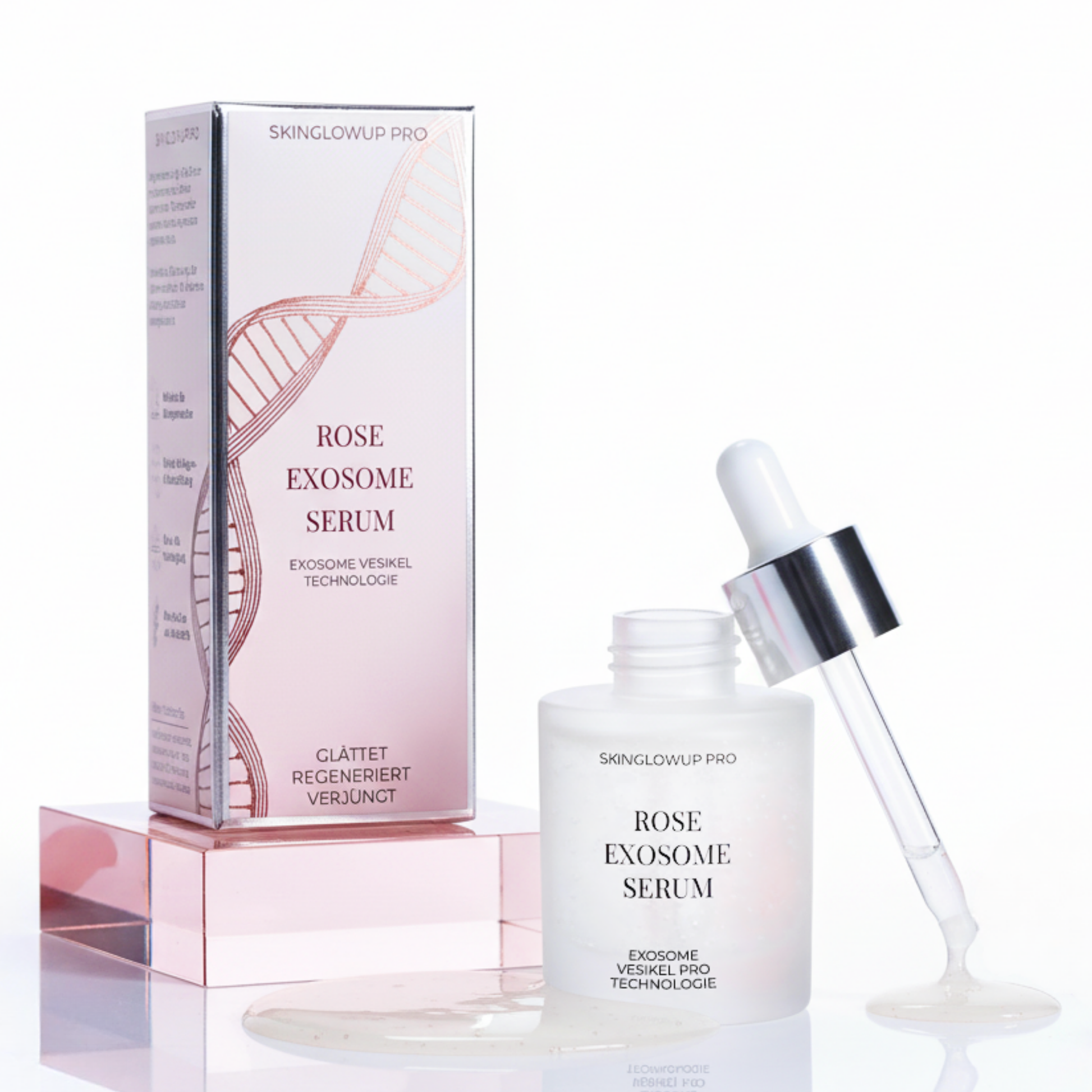 Rose Exosome Serum von SkinGlowUp Pro – Anti-Aging Serum mit Exosomen aus Rosenblüten für straffere Haut, verbesserte Elastizität und Regeneration