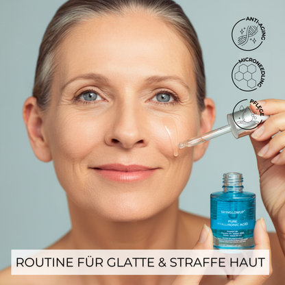 Anti-Aging Pflegeroutine mit 3 Seren ᐅ Für straffe & strahlende Haut ab 40